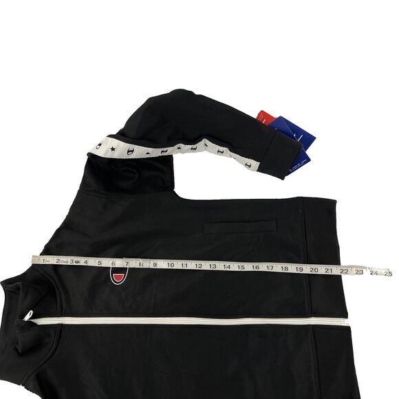 New Women’s Champion Track Jacket Full Zip Sz S NWT Black Logo Trim - Picture 8 of 9